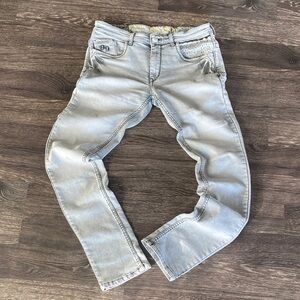 Never 9 Men's Light Gray Slim Jeans 34W Street Casual